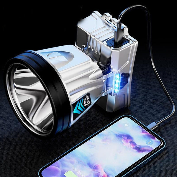Lanterna Power Bank LED, cu Suport pentru Cap, Încărcare USB, Rază 100–200m, 5W, 3 Trepte de Lumină