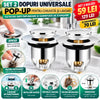 Set 2 Dopuri Universale Pop-Up pentru Chiuvetă și Lavoar – Cu Filtru Anti-Înfundare, Sistem Click-Clack și Montaj Rapid