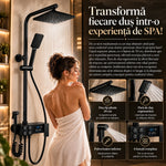 Coloană de Duș Smart Premium cu Afișaj Digital – 4 Funcții, Duș Tip Ploaie 30 cm, Finisaj Negru Mat