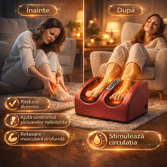 Aparat de Masaj pentru Picioare Shiatsu cu Încălzire – Relaxare Totală Acasă