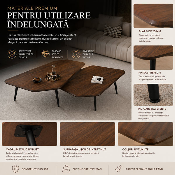 Set mese cafea Nordic elegant