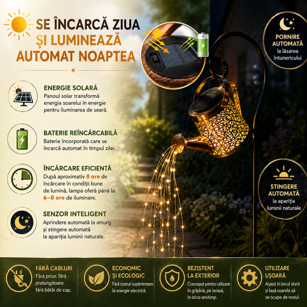 Felinar Solar Stropitoare Vintage Lumini