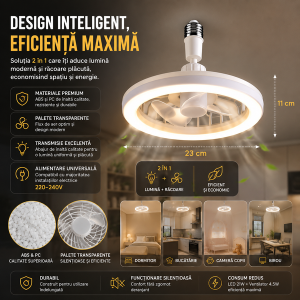 Lumină-Ventilator Socket Compact