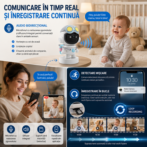 Camere Rotativă Inteligentă Siguranță Acasă Simplă