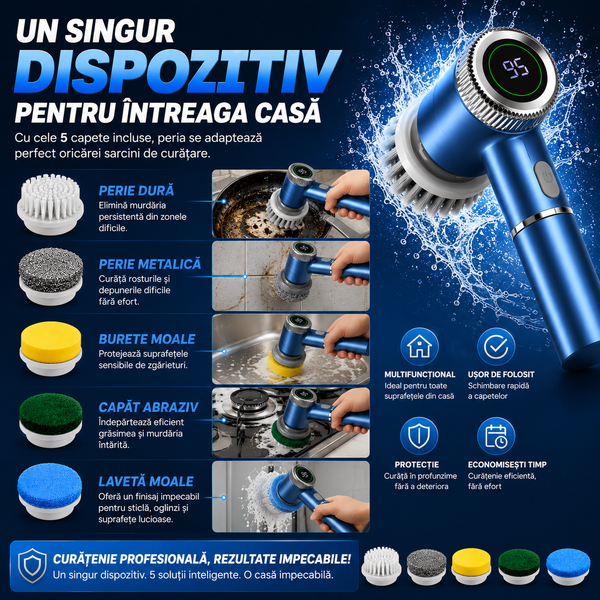 Perie Rotativă Electrică Curățare
