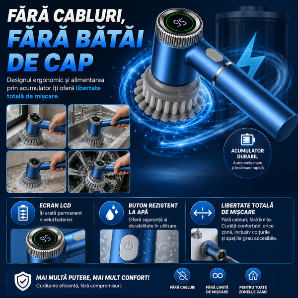 Perie Rotativă Electrică Curățare