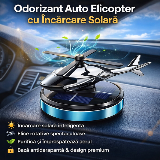 Odorizant Auto Elicopter cu Încărcare Solară si Bază Antiderapantă