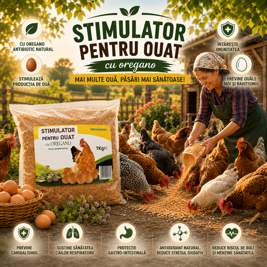 1 KG Stimulator pentru ouat cu oregano | Supliment natural pentru păsări