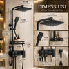 Coloană de Duș Smart Premium cu Afișaj Digital – 4 Funcții, Duș Tip Ploaie 30 cm, Finisaj Negru Mat