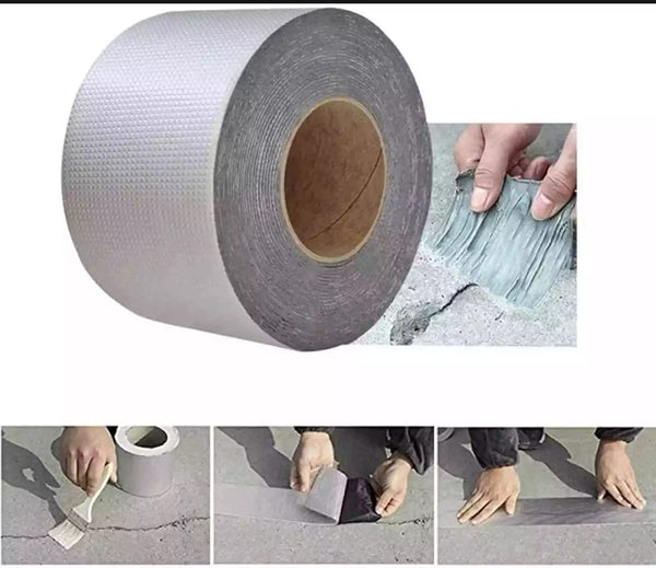 Bandă butilică hidroizolantă cu strat de aluminiu, rezistentă la UV și intemperii – 5/10 cm × 3m