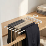 Set 4 Umerașe Organizatoare pentru Pantaloni în Cascadă – 5 Niveluri, Economisire Spațiu